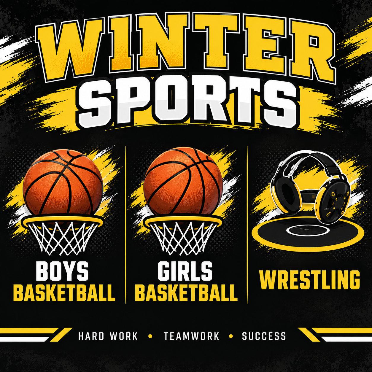 winter sports at RLPA: Boys Basketball Girls Basketball and Wrestling
