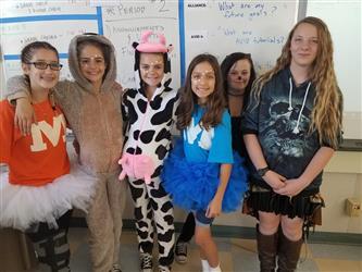students in costumes