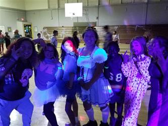 students dancing
