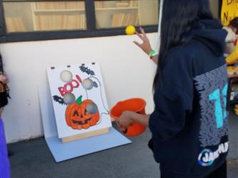 students playing carnival games