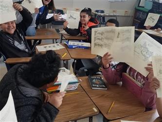 students working at desks