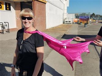 woman with cape