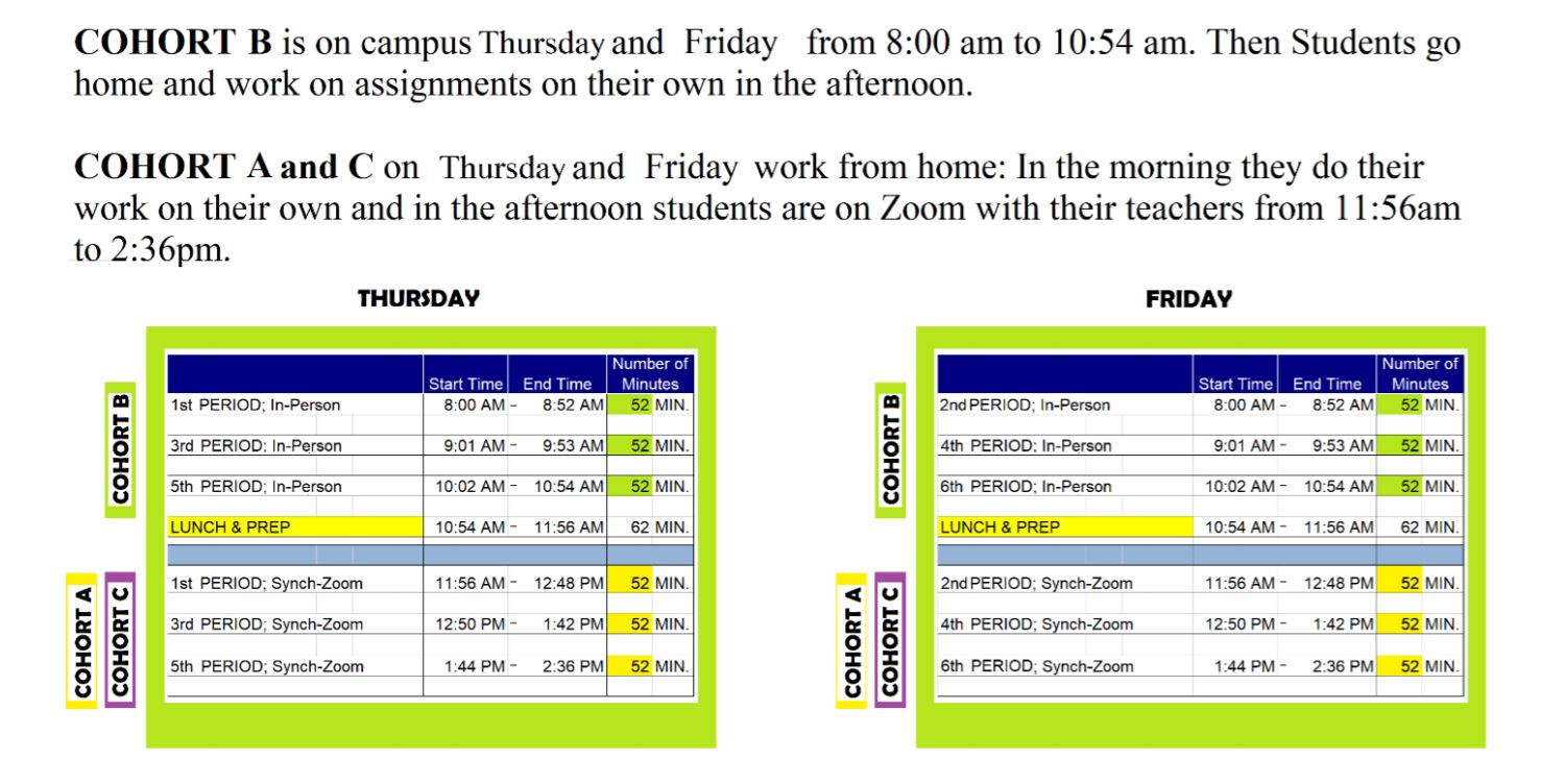 THURSDAY & FRIDAY HYBRID SCHEDULE